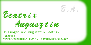 beatrix augusztin business card